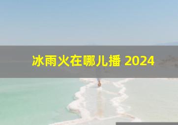 冰雨火在哪儿播 2024